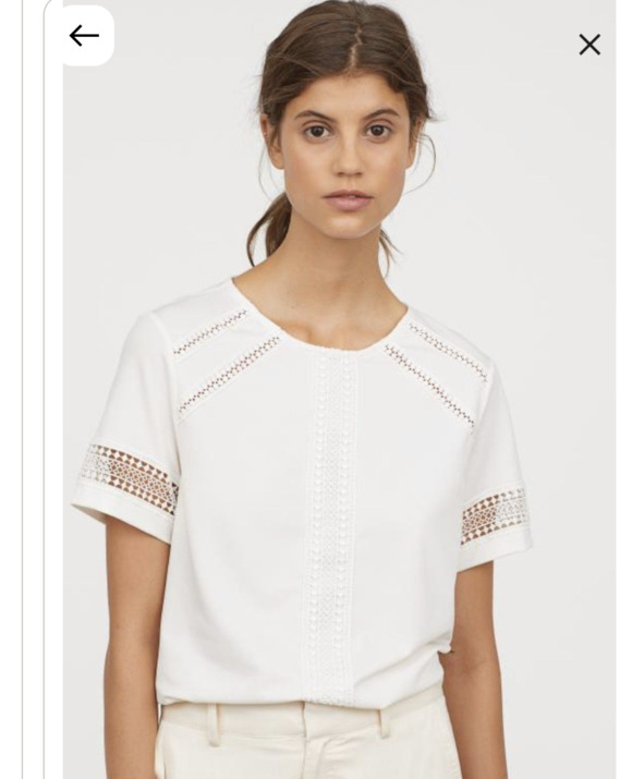 H&M Tops - NWT H&M White Blouse With Lace Detail XS